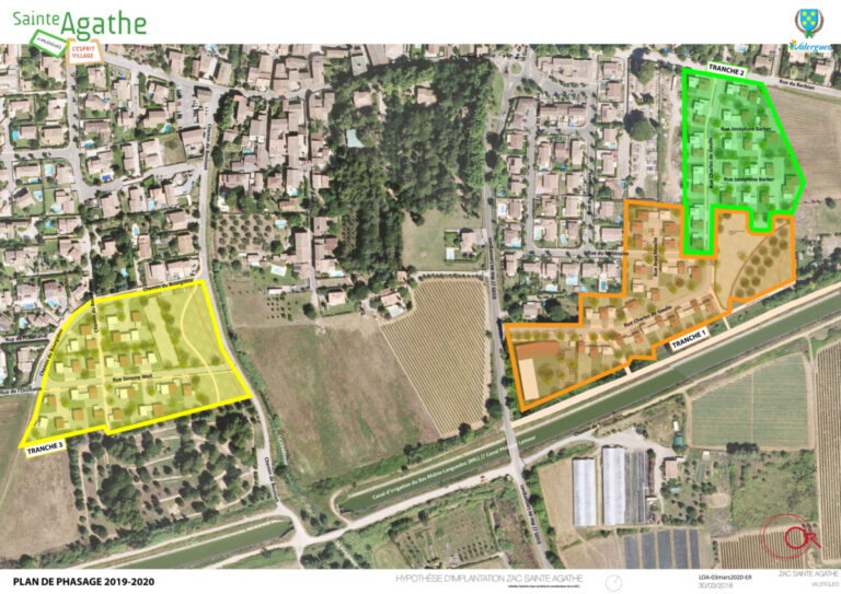 Plan avec zones du nouveau quartier Saint Agathe