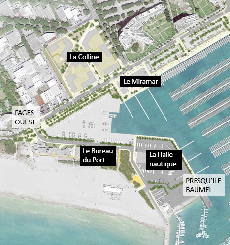 Plan vue aérienne du port de la Grande Motte